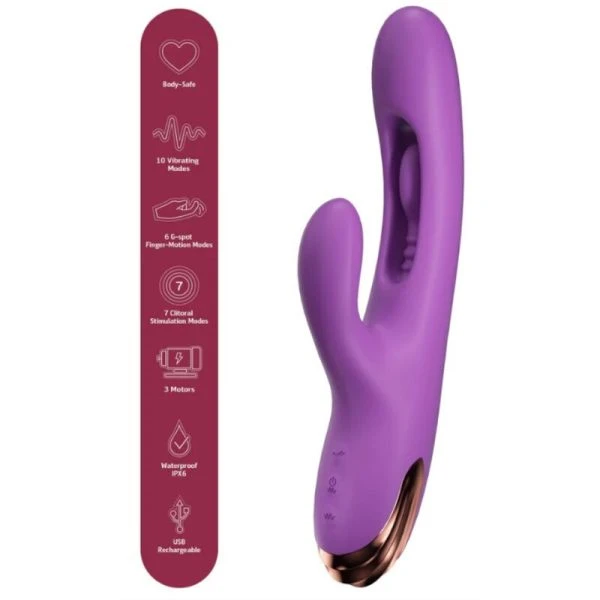 She.E.O Rabbit-G-Punt-Vibrator met Vingerbeweging, paars