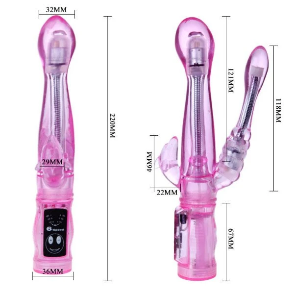 Baile Flexibele Vibrator met Anale Stimulator van Gelatine