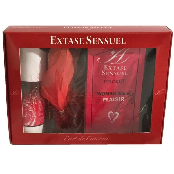 Extase Sensual Reise-Set Voyage Sensuel met massageolie en veer Extase Sensual Reise-Set Voyage Sensuel met massageolie en veer