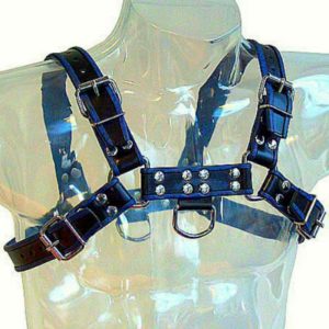 Leather Body Leder-Borsttuig Bulldog blauw-zwart Leather Body Leder-Borsttuig Bulldog blauw-zwart - Afbeelding 2