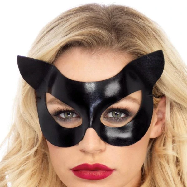Leg Avenue Vinyl-kattenmasker voor fetisjspelletjes