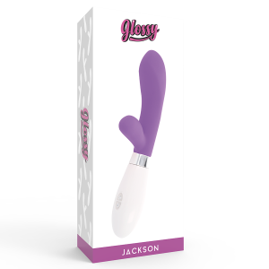 Glossy Jackson Konijnenvibrator met clitorisstimulator, siliconen, 12 cm, paars Glossy Jackson Konijnenvibrator met clitorisstimulator, siliconen, 12 cm, paars - Afbeelding 7