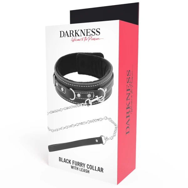 Darkness Leren halsketting met riem voor BDSM-sessies