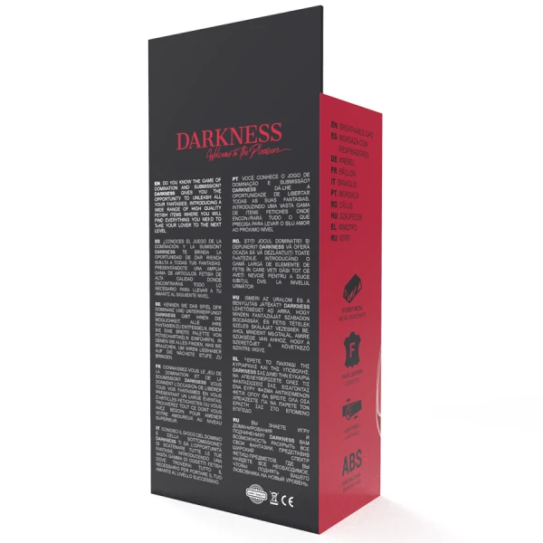 Darkness rode ademende leren knevel met verstelmogelijkheid