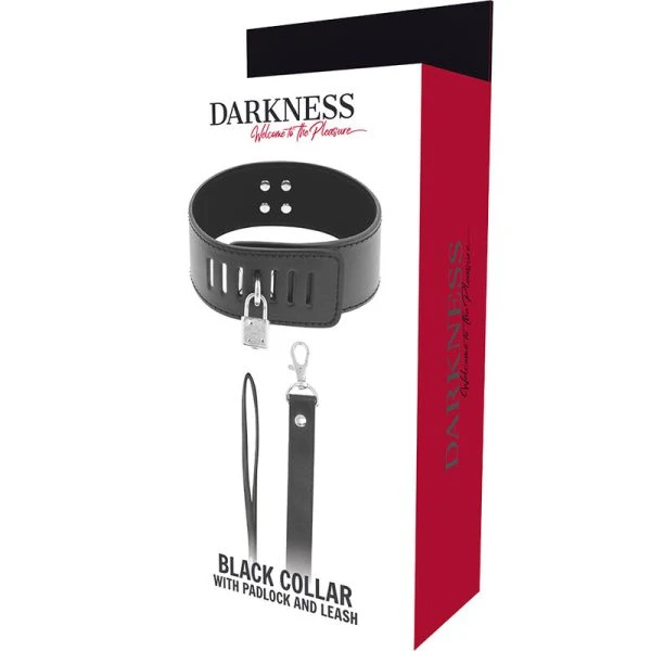 Darkness BDSM-Halsband mit schwarzem Schloss aus Neopren