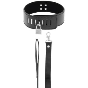 Darkness BDSM-Halsband mit schwarzem Schloss aus Neopren Darkness BDSM-Halsband mit schwarzem Schloss aus Neopren – Bild 2