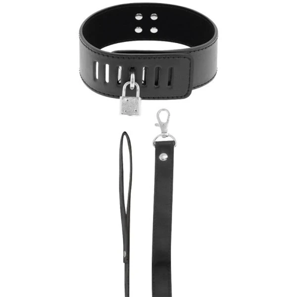 Darkness BDSM-Halsband mit schwarzem Schloss aus Neopren