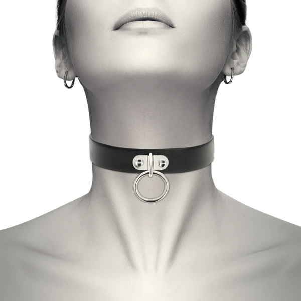 Coquette Chic Desire vegan leren fetish-halsband met drukknopsluiting 43 cm