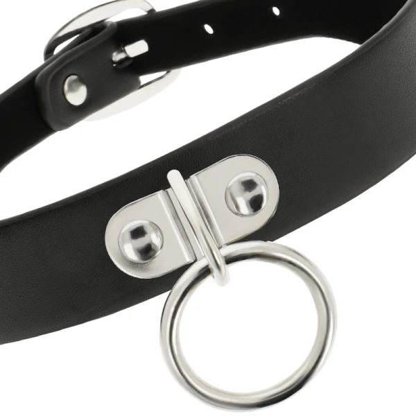 Coquette Chic Desire vegan leren fetish-halsband met drukknopsluiting 43 cm