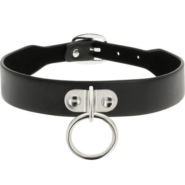 Coquette Chic Desire vegan leren fetish-halsband met drukknopsluiting 43 cm