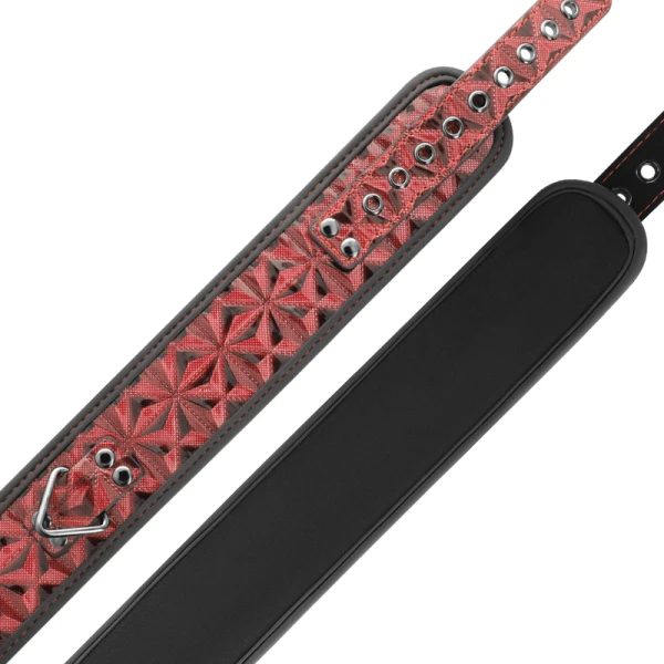 Begme Fetish Games vegan leren halsband met neopreen voering RED Edition