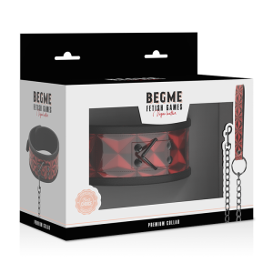 Begme Fetish Games vegan leren halsband met neopreen voering RED Edition Begme Fetish Games vegan leren halsband met neopreen voering RED Edition - Afbeelding 7