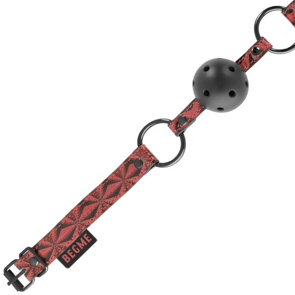 Begme Fetish Games RED Edition Knebel van vegan leer