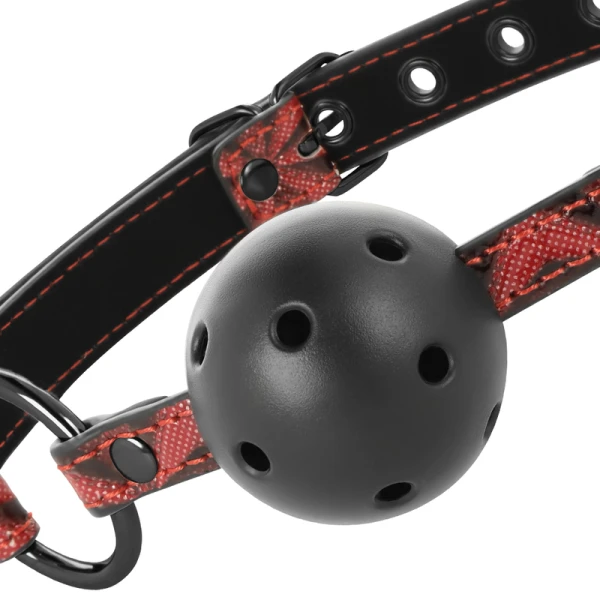 Begme Fetish Games RED Edition Knebel van vegan leer