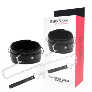 Darkness Comfortabele Halsband met Lederen Ketting voor BDSM