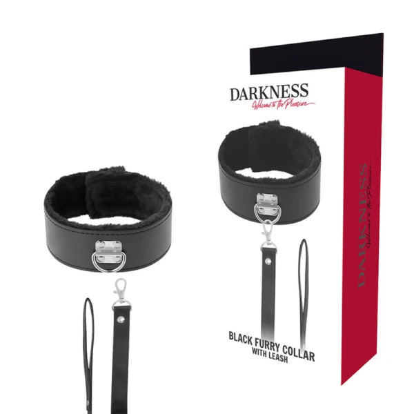 Darkness gevoerde halsketting met titanium ketting, zwart