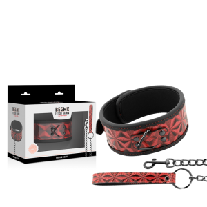 Begme Fetish Games vegan leren halsband met neopreen voering RED Edition Begme Fetish Games vegan leren halsband met neopreen voering RED Edition - Afbeelding 2
