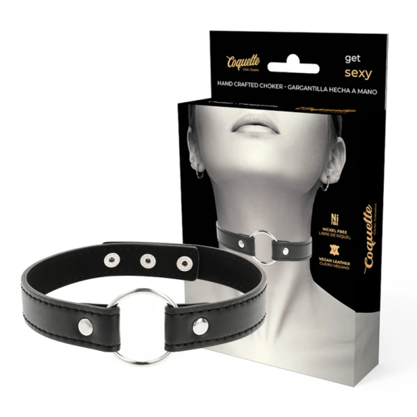 Coquette Chic Desire Fetish-halsketting van veganistisch leer
