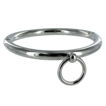 Metal Hard BDSM-halsketting met ring 10 cm, verchroomd staal Metal Hard BDSM-halsketting met ring 10 cm, verchroomd staal