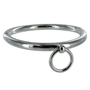 Metal Hard BDSM-Halskette mit O-Ring, verchromter Stahl