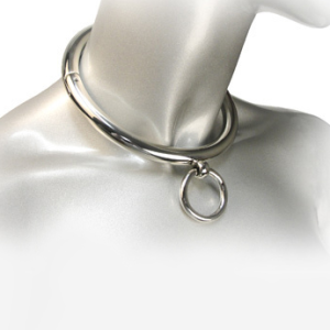 Metal Hard BDSM-halsketting met O-ring, verchroomd staal Metal Hard BDSM-halsketting met O-ring, verchroomd staal - Afbeelding 2
