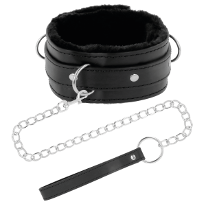 Darkness Comfortabele Halsband met Lederen Ketting voor BDSM Darkness Comfortabele Halsband met Lederen Ketting voor BDSM - Afbeelding 2
