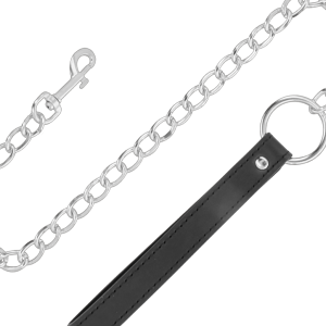 Darkness Comfortabele Halsband met Lederen Ketting voor BDSM Darkness Comfortabele Halsband met Lederen Ketting voor BDSM - Afbeelding 3