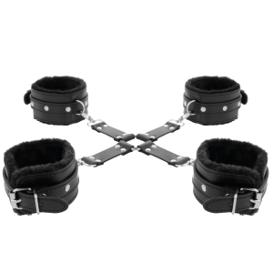 Darkness Lederhandboeien voor voeten en handen zwart Darkness Lederhandboeien voor voeten en handen zwart - Afbeelding 5