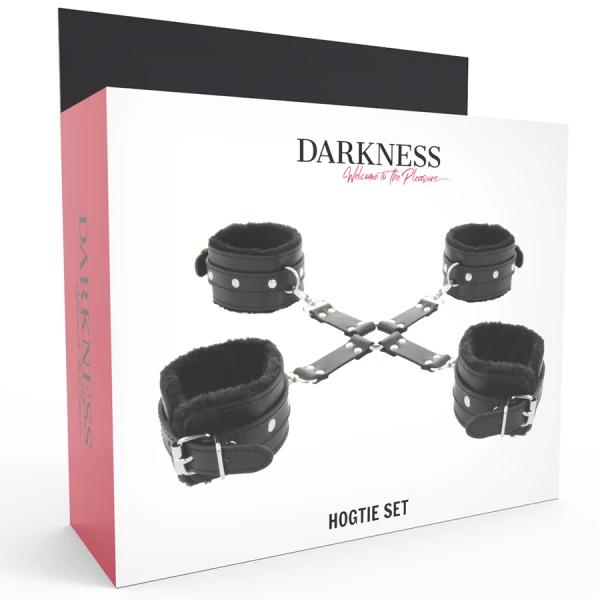 Darkness Lederhandboeien voor voeten en handen zwart