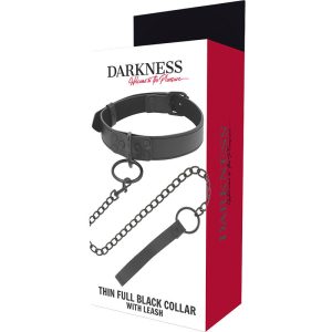 Darkness Halsband met ketting van neopreen en Puleather, zwart Darkness Halsband met ketting van neopreen en Puleather, zwart - Afbeelding 5