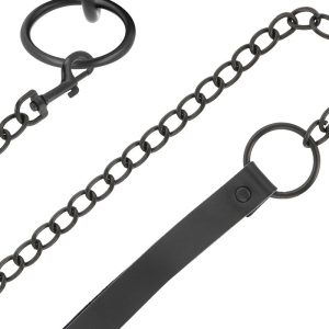 Darkness Halsband met ketting van neopreen en Puleather, zwart Darkness Halsband met ketting van neopreen en Puleather, zwart - Afbeelding 4