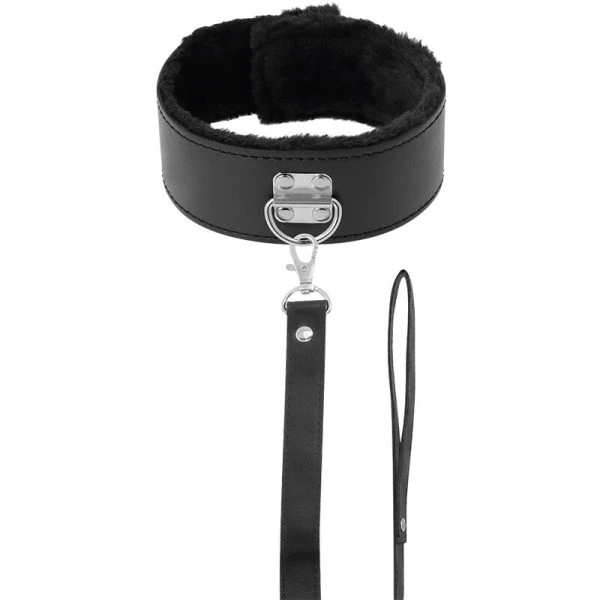 Darkness gevoerde halsketting met titanium ketting, zwart