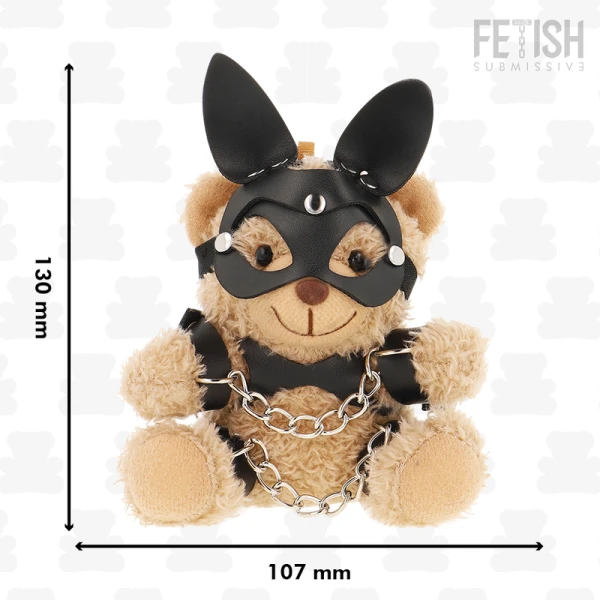 Fetish Submissive Mishka Teddybeer BDSM-model met Konijnenorenmasker