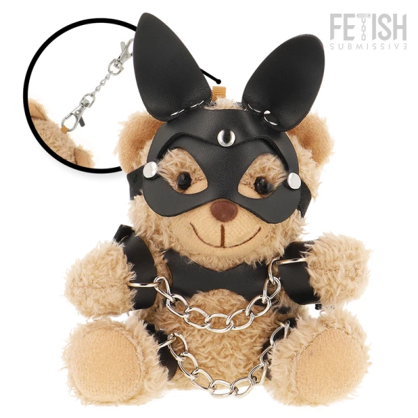 Fetish Submissive Mishka Teddybeer BDSM-model met Konijnenorenmasker