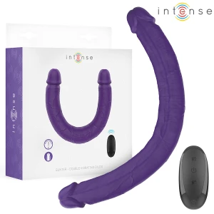 Intense Doppeldildo Gunter mit zwei Motoren und Fernbedienung, 40 cm, lila