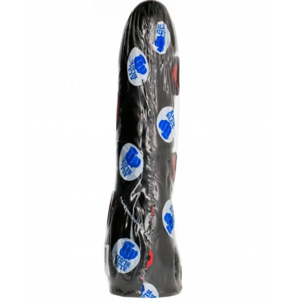 All Black Realistische Dildo met Eikel en Gebogen Schacht