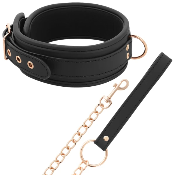 Coquette Chic Desire Fantasy-halsketting van vegan leer met neopreenvoering en riem Coquette Chic Desire Fantasy-halsketting van vegan leer met neopreenvoering en riem