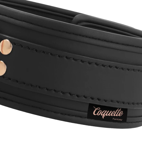 Coquette Chic Desire Fantasy-halsketting van vegan leer met neopreenvoering en riem Coquette Chic Desire Fantasy-halsketting van vegan leer met neopreenvoering en riem