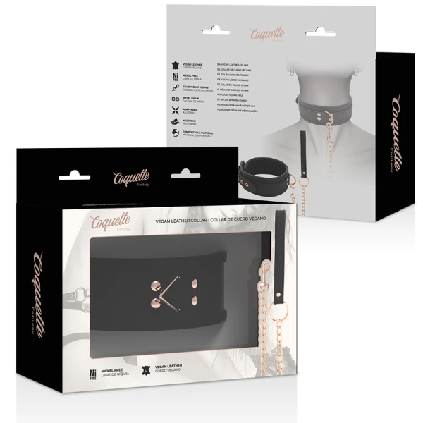 Coquette Chic Desire Fantasy-halsketting van vegan leer met neopreenvoering en riem Coquette Chic Desire Fantasy-halsketting van vegan leer met neopreenvoering en riem