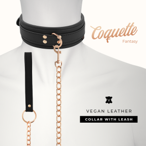 Coquette Chic Desire Fantasy-halsketting van vegan leer met neopreenvoering en riem Coquette Chic Desire Fantasy-halsketting van vegan leer met neopreenvoering en riem - Afbeelding 2