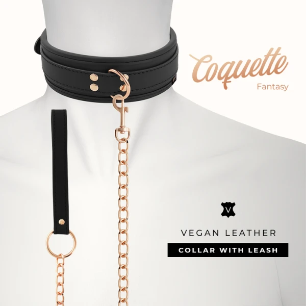 Coquette Chic Desire Fantasy-halsketting van vegan leer met neopreenvoering en riem Coquette Chic Desire Fantasy-halsketting van vegan leer met neopreenvoering en riem