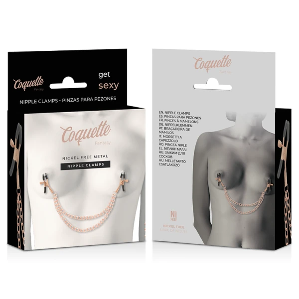 Coquette Chic Desire Fantasy-nippelclips met ketting van nikkelvrij metaal