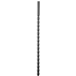 All Black Silicone Urethral Sound with Waves 24 cm