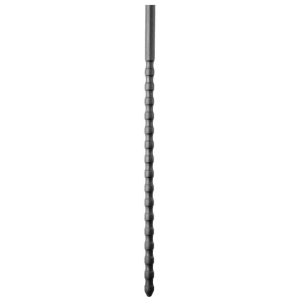 All Black siliconen urethrasonde met golven 24 cm