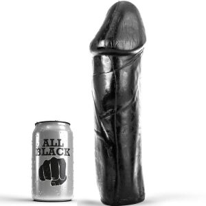 All Black Dildo zonder ballen met massieve steel All Black Dildo zonder ballen met massieve steel - Afbeelding 1