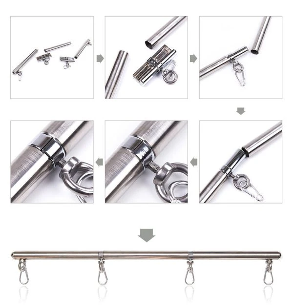 Ohmama leidingsstang met 4 haken van metaal 63,5 cm