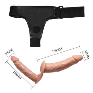 Baile Dubbele Dildo met Harnas Ultra Hartstochtelijk vleeskleurig Baile Dubbele Dildo met Harnas Ultra Hartstochtelijk vleeskleurig - Afbeelding 5