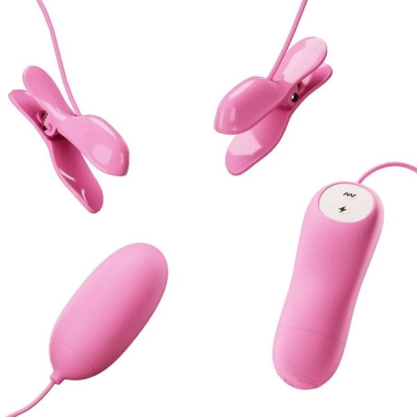 Pretty Love Vibrator met pincet, vibratie en elektrische schok, roze