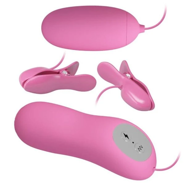Pretty Love Vibrator met pincet, vibratie en elektrische schok, roze