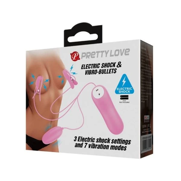 Pretty Love Vibrator met pincet, vibratie en elektrische schok, roze